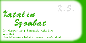 katalin szombat business card